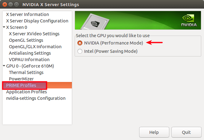 NVIDIA X Server Settings_ prime profiles